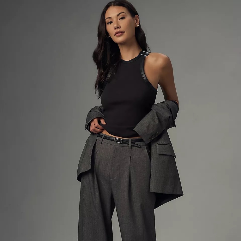 Anthropologie Black Racerback Tank Top